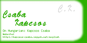 csaba kapcsos business card